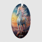 Individuelle Name Beautiful Unicorn Ornament (Vorderseite)