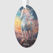 Individuelle Name Beautiful Unicorn Ornament (Vorderseite)