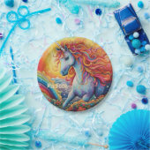 Individuelle Name Beautiful Unicorn Pappteller (Party)
