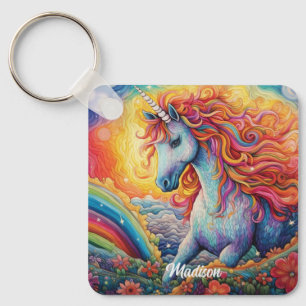 Individuelle Name Beautiful Unicorn Schlüsselanhänger