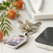 Individuelle Name Beautiful Unicorn Schlüsselanhänger (Seite)