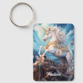 Individuelle Name Beautiful Unicorn Schlüsselanhänger (Vorderseite)
