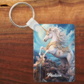 Individuelle Name Beautiful Unicorn Schlüsselanhänger (Vorderseite)