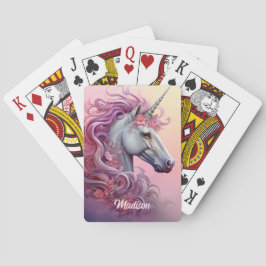 Individuelle Name Beautiful Unicorn Spielkarten