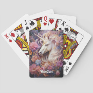 Individuelle Name Beautiful Unicorn Spielkarten