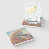 Individuelle Name Beautiful Unicorn Steinuntersetzer (Seitenansicht)