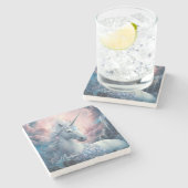 Individuelle Name Beautiful Unicorn Steinuntersetzer (Seitenansicht)