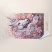 Individuelle Name Beautiful Unicorn Strandtuch (Vorderseite)