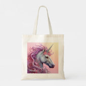 Individuelle Name Beautiful Unicorn Tragetasche (Rückseite)