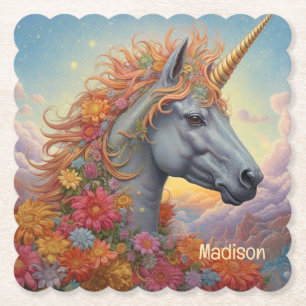 Individuelle Name Beautiful Unicorn Untersetzer