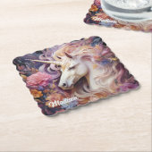 Individuelle Name Beautiful Unicorn Untersetzer (angewinkelt)