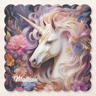 Individuelle Name Beautiful Unicorn Untersetzer
