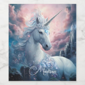 Individuelle Name Beautiful Unicorn Weinetikett (Einzelnes Label)