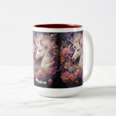 Individuelle Name Beautiful Unicorn Zweifarbige Tasse (VorderseiteRechts)