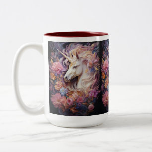 Individuelle Name Beautiful Unicorn Zweifarbige Tasse