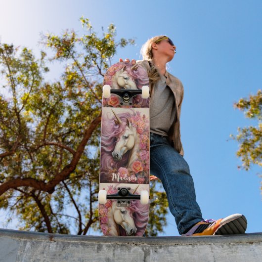 Individuelle Name Beautiful Unicorns Skateboard (Außenbereich 1)