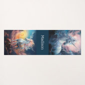 Individuelle Name Beautiful Unicorns Yogamatte (Rückseite (Horizontal))