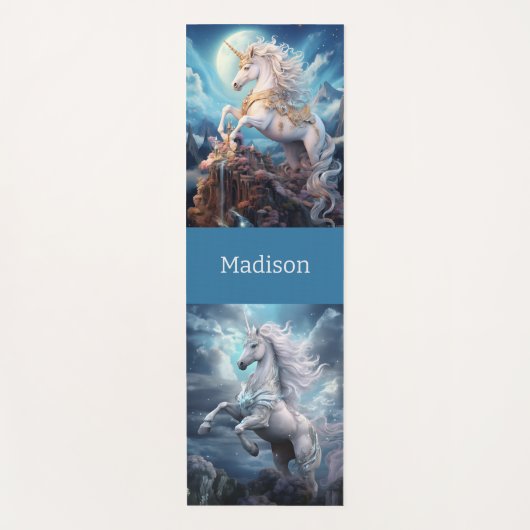 Individuelle Name Beautiful Unicorns Yogamatte (Vorderseite)