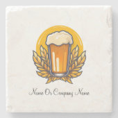 Individuelle Name Beer Glass Stone Untersetzer (Vorderseite)