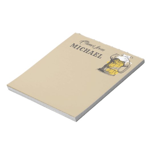 Individuelle Name Beer Ilustration Notizblock (Rotiert)