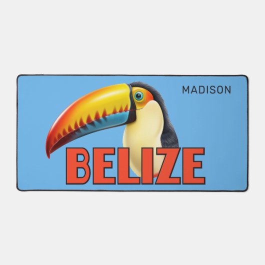 Individuelle Name BELIZE Toucan Schreibtischunterlage (Vorderseite)