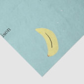 Individuelle Name bemalte Banane auf blau Seidenpapier (Detail)