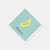 Individuelle Name bemalte Banane auf blau Serviette (Ecke)