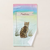 Individuelle Name Bengalisch Katze Haustier Badhandtuch Set (Handtuch)