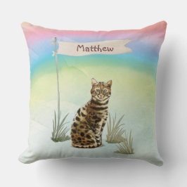Individuelle Name Bengalisch Katze Haustier Kissen