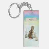 Individuelle Name Bengalisch Katze Haustier Schlüsselanhänger (Vorderseite links)