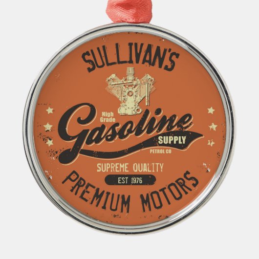 Individuelle Name Benzinmotoren Retro Mechanische  Ornament Aus Metall (Vorne)