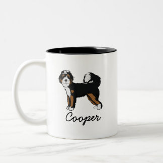 Individuelle Name Bernedoodle Foto Zweifarbige Tasse