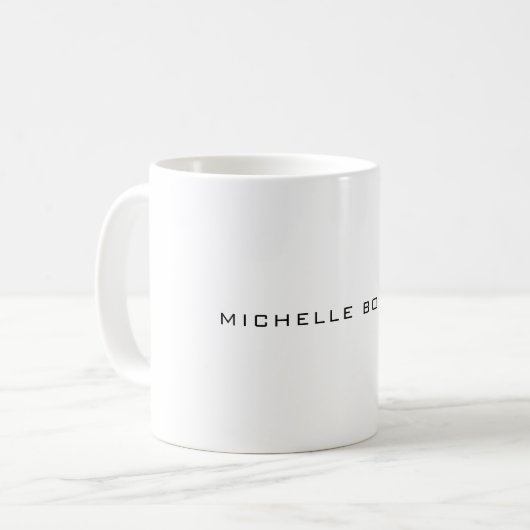 Individuelle Name beruflich modern minimalistisch Kaffeetasse (Vorderseite Links)