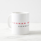 Individuelle Name Beruflich Red Grau Weiß Moderne Kaffeetasse (Vorderseite Links)