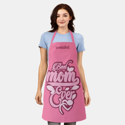 Individuelle Name "Best Mama Ever" Schürze (Getragen)