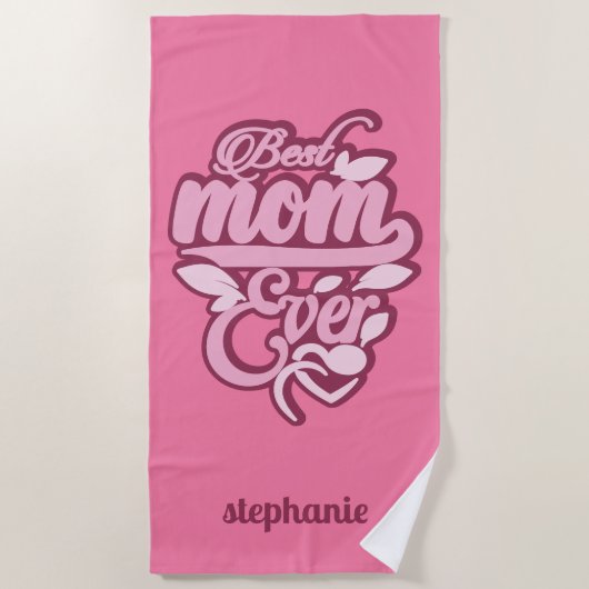 Individuelle Name "Best Mama Ever" Strandtuch (Vorderseite)