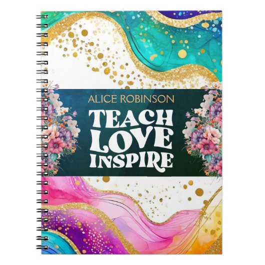 Individuelle Name Bester Lehrer je Rainbow Pastor Notizblock (Vorderseite)