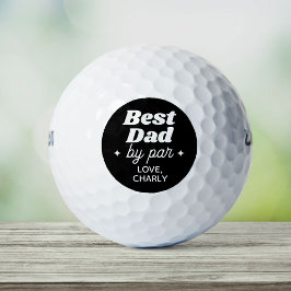 Individuelle Name Bester Vater nach Par Retro Cool Golfball