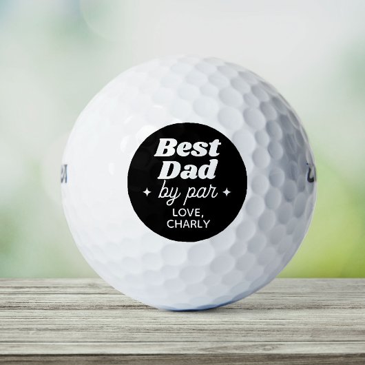 Individuelle Name Bester Vater nach Par Retro Cool Golfball