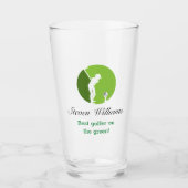 Individuelle Name Bestes Golfer-Bierglas Glas (Vorderseite)