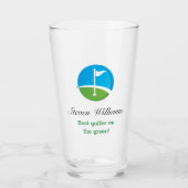 Individuelle Name Bestes Golfer-Bierglas Glas (Vorderseite)