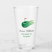 Individuelle Name Bestes Golfer-Bierglas Glas (Vorderseite)