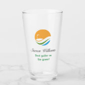 Individuelle Name Bestes Golfer-Bierglas Glas (Vorderseite)