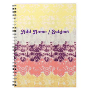 Individuelle Name/Betreff Boho Hippie Tiedye Schul Notizblock