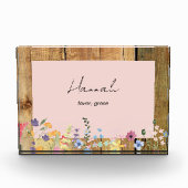 Individuelle Name Bibellicale Bedeutung Wildblumen Fotoblock (Vorderseite)