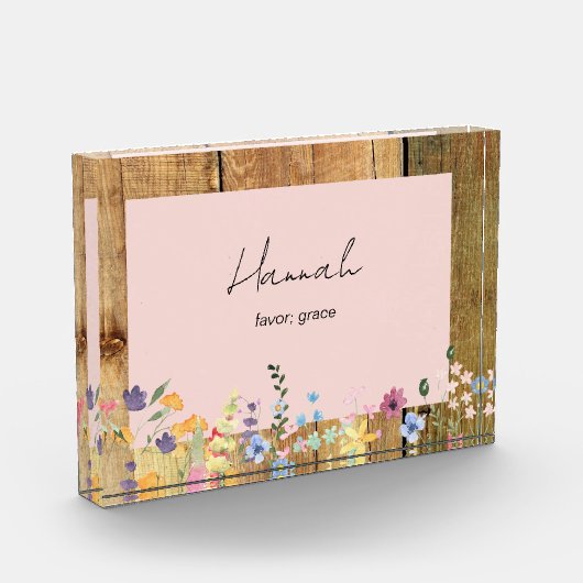 Individuelle Name Bibellicale Bedeutung Wildblumen Fotoblock (Links)