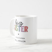 Individuelle Name Big Sister Niedlich Personalisie Kaffeetasse (Vorderseite Links)
