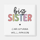 Individuelle Name Big Sister Niedlich Personalisie Magnet (Vorne)