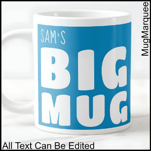 Individuelle Name Big Tasse Mid Blue & White Fun N