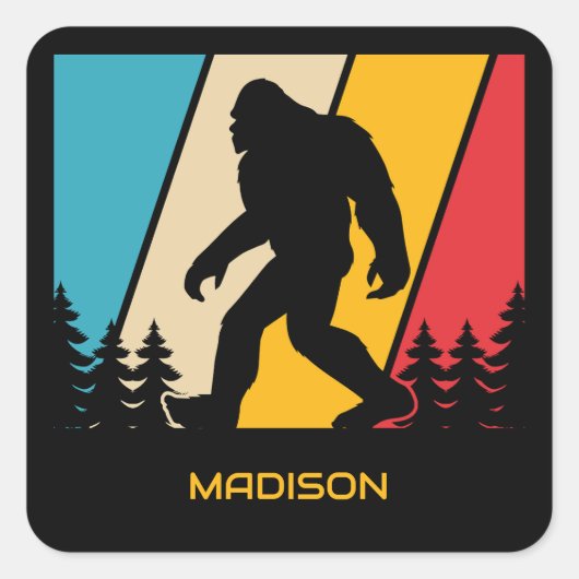 Individuelle Name Bigfoot Quadratischer Aufkleber (Vorderseite)